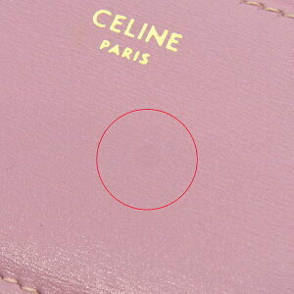 Celine wallet compact pink leather Triomphe coin - Picture 9 of 14